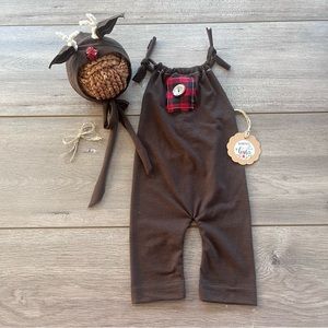 Newborn Rudolph Romper Hat Photography Props Boys Girls Baby Clothes Reborn
